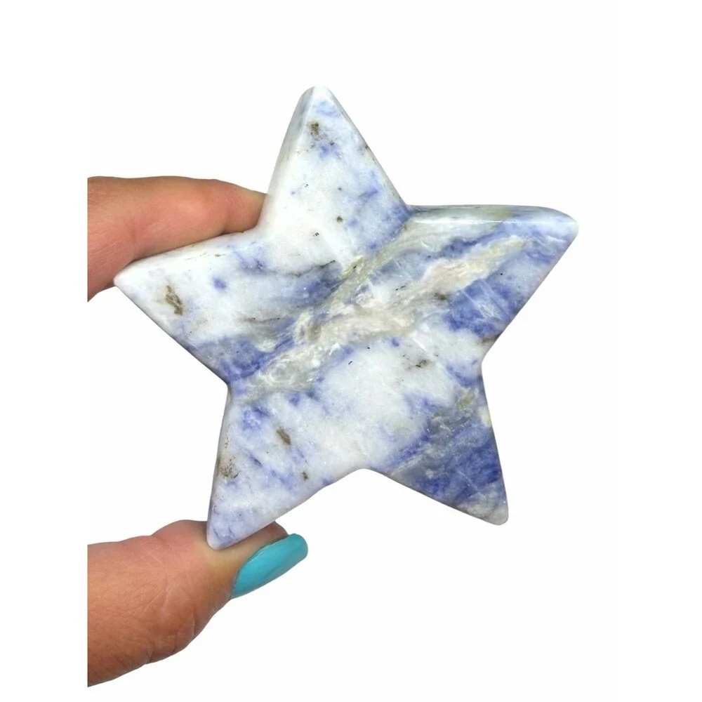 Blue Opal Star Natural Stone Crystal Figurine Home Office Decor Celestial Gift